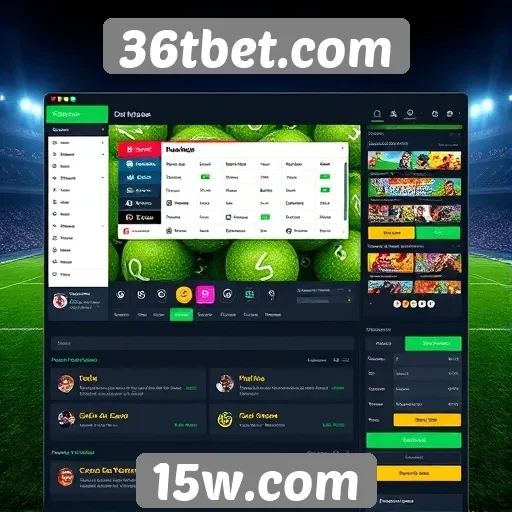 Interface e design do site 36tbet em destaque